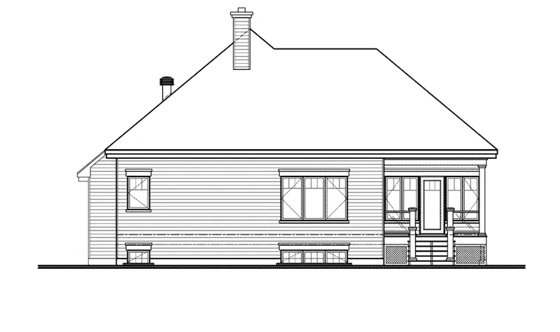 Ranch House Plan Rear Elevation - John Creek Waterfront Home 032D-0936 - Search House Plans and More