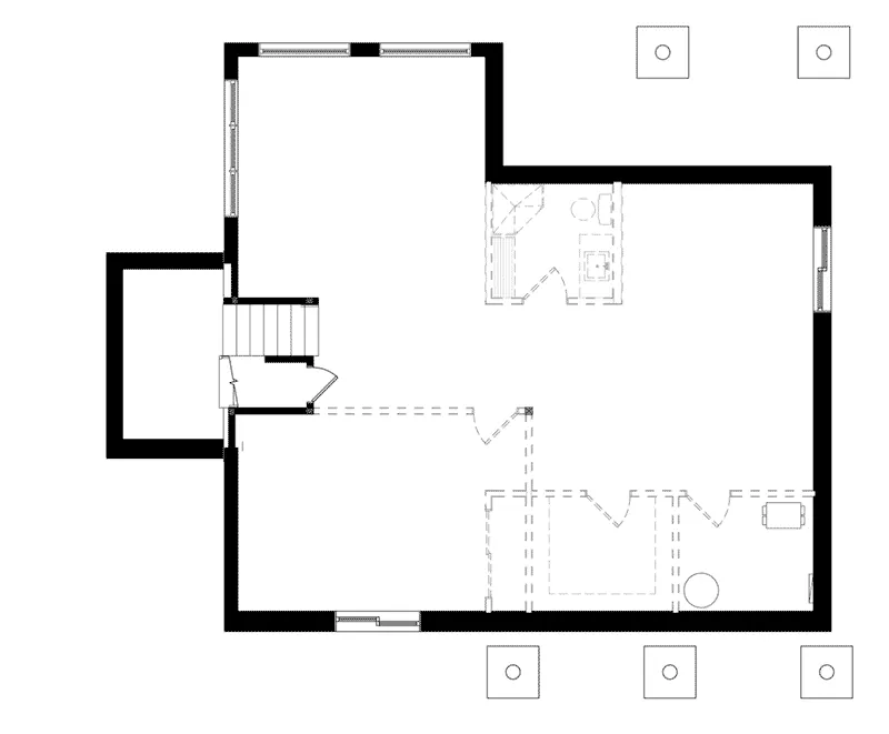 Contemporary House Plan Basement Floor - 032D-1019 - Shop House Plans and More