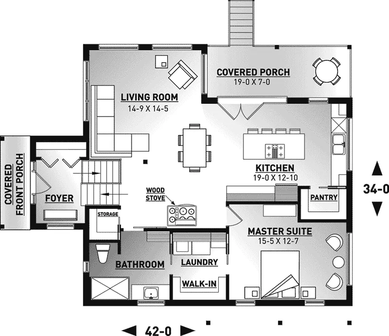Contemporary House Plan First Floor - 032D-1019 - Shop House Plans and More