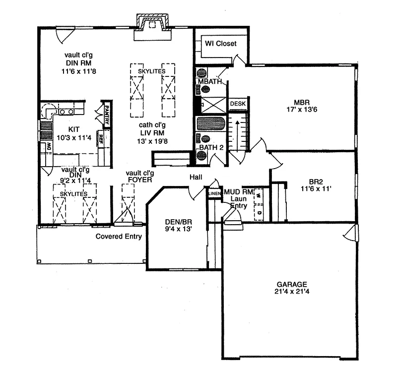 Traditional House Plan First Floor - Pecan Hollow Country Ranch Home 034D-0003 - Shop House Plans and More