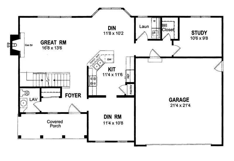 Southern House Plan First Floor - Edgeridge Colonial Country Home 034D-0015 - Search House Plans and More