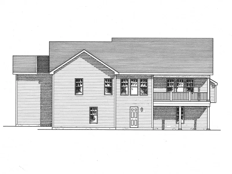 Ranch House Plan Rear Elevation - Sable Circle Ranch Home 034D-0106 - Shop House Plans and More