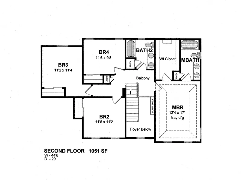 Colonial House Plan Second Floor - Bartley Bend Traditional Home 034D-0111 - Search House Plans and More