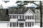 Colonial House Plan Front of Home - Bartley Bend Traditional Home 034D-0111 - Search House Plans and More