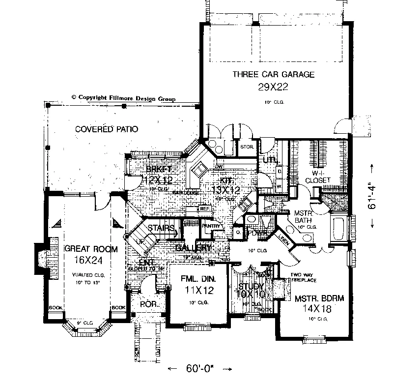Southern Plantation House Plan First Floor - Honey Creek Country French Home 036D-0054 - Search House Plans and More