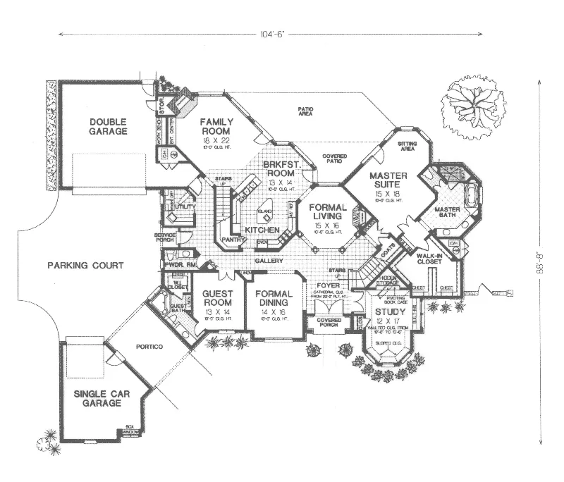 Modern House Plan First Floor - Felsberg Luxury European Home 036D-0196 - Search House Plans and More