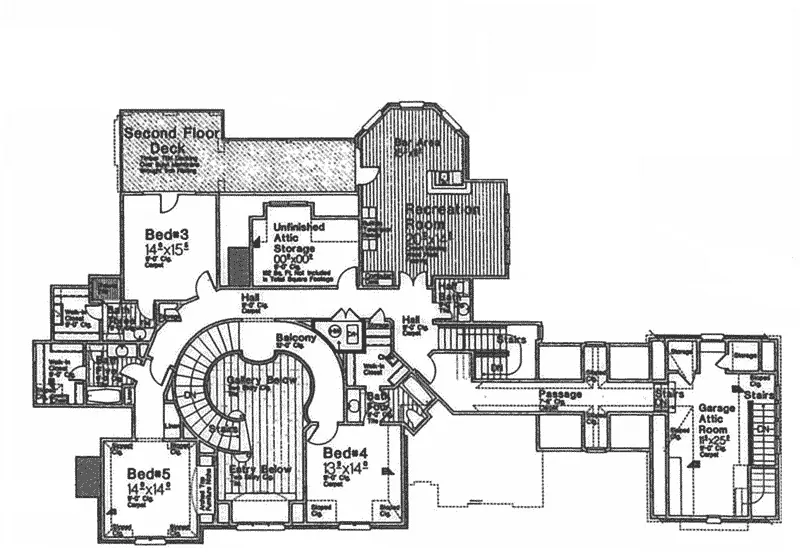 Country House Plan Second Floor - Newstead Manor Luxury Home 036D-0203 - Shop House Plans and More