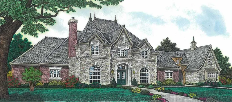 Country House Plan Front of Home - Newstead Manor Luxury Home 036D-0203 - Shop House Plans and More