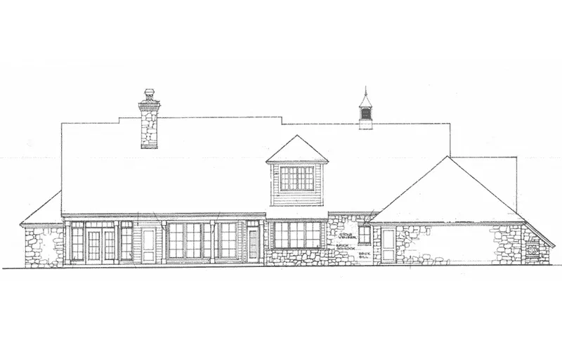 Traditional House Plan Rear Elevation - 036D-0204 - Shop House Plans and More
