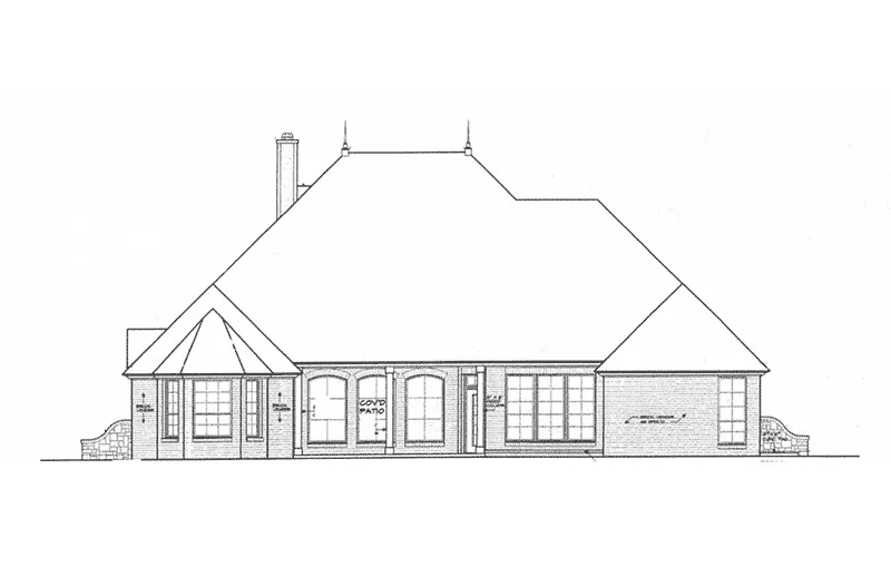 Country French House Plan Rear Elevation - 036D-0213 - Shop House Plans and More