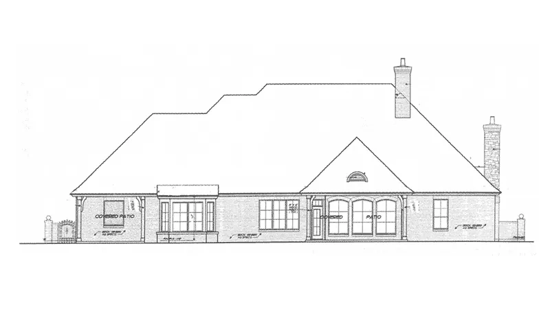 Country French House Plan Rear Elevation - 036D-0214 - Shop House Plans and More