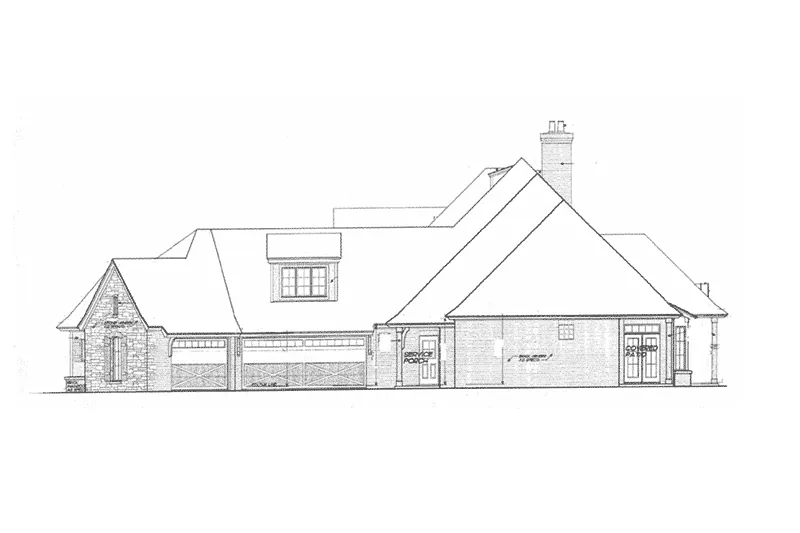 Country French House Plan Right Elevation - 036D-0214 - Shop House Plans and More