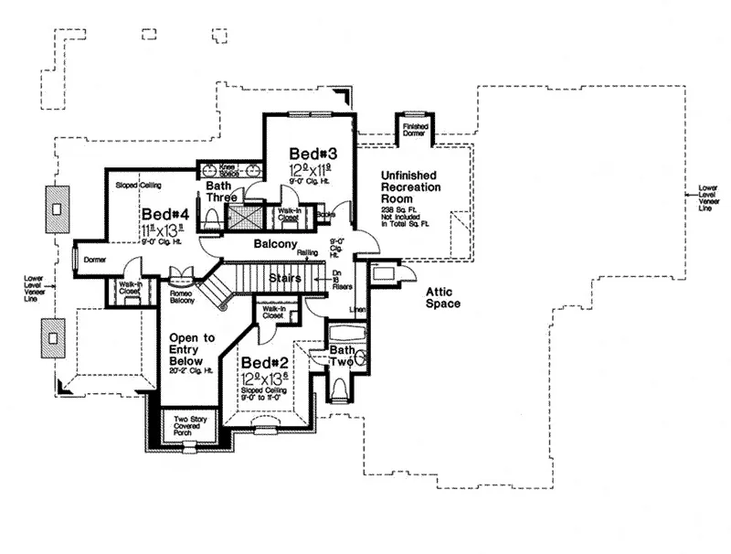Second Floor - 036D-0221 - Shop House Plans and More