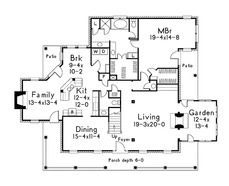 Country House Plan First Floor - Salisbury Park Southern Home 037D-0005 - Shop House Plans and More