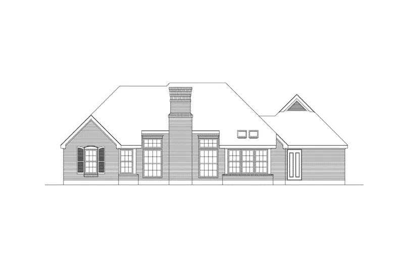 Ranch House Plan Rear Elevation - Ashwood Traditional Ranch Home 037D-0011 - Search House Plans and More