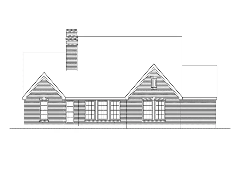 Country House Plan Rear Elevation - Winford Ranch Home 037D-0012 - Shop House Plans and More