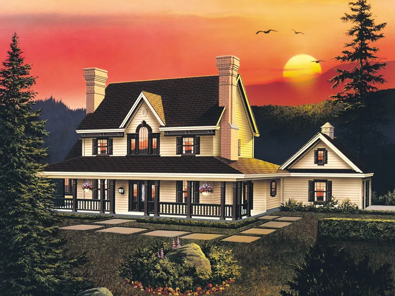 Country House Plan Front Image - Kingsland Country Farmhouse 037D-0014 - Search House Plans and More