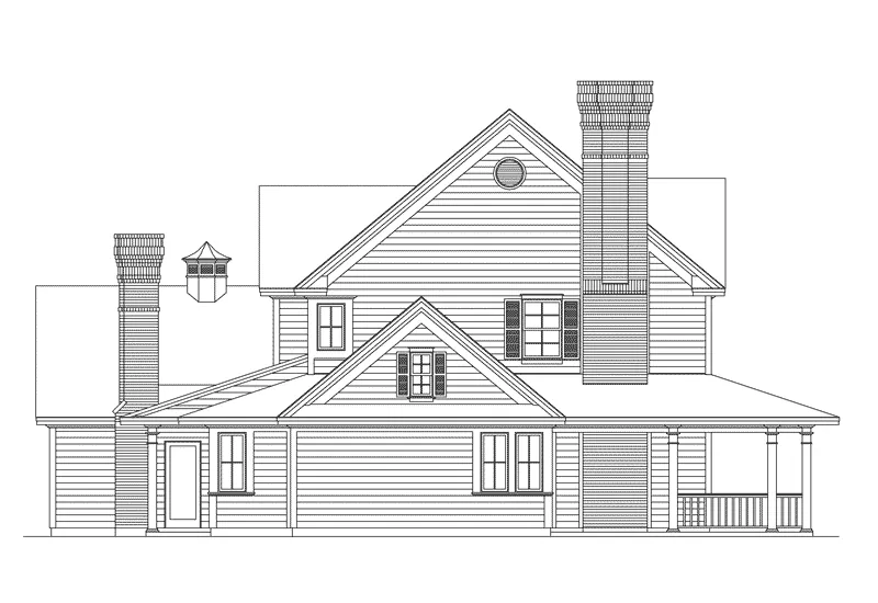 Country House Plan Left Elevation - Kingsland Country Farmhouse 037D-0014 - Search House Plans and More