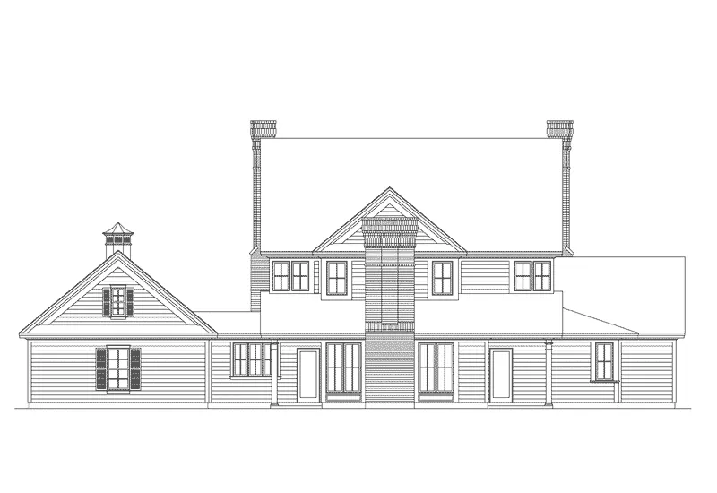 Country House Plan Rear Elevation - Kingsland Country Farmhouse 037D-0014 - Search House Plans and More