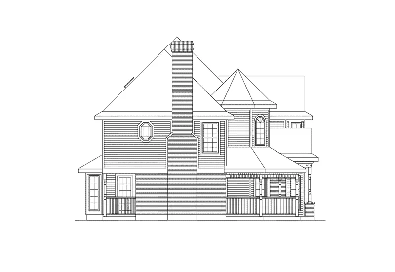 Victorian House Plan Left Elevation - Wedgegrove Victorian Home 037D-0016 - Shop House Plans and More