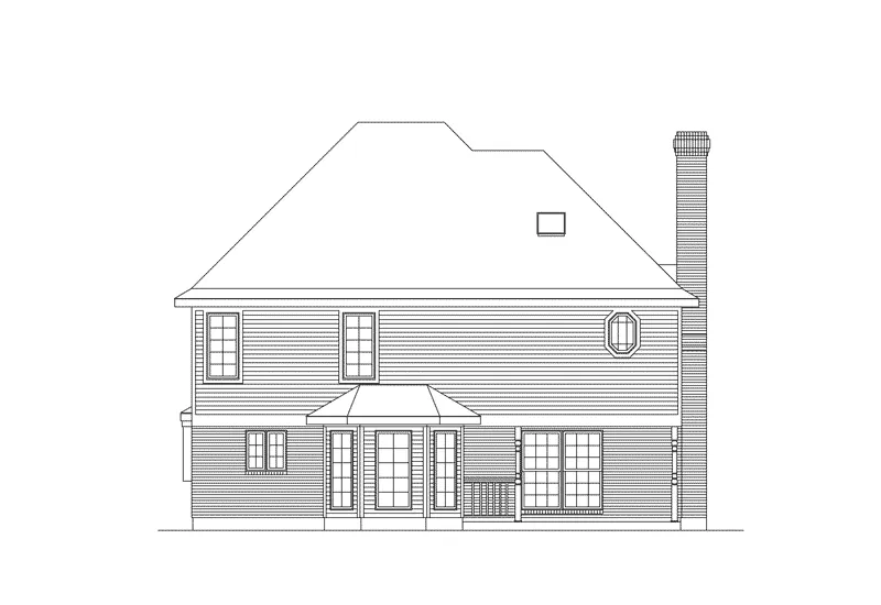 Victorian House Plan Rear Elevation - Wedgegrove Victorian Home 037D-0016 - Shop House Plans and More