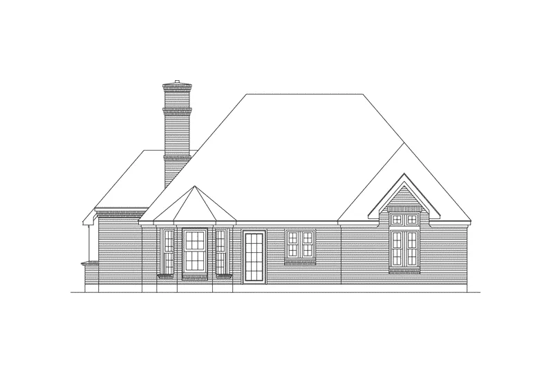 Traditional House Plan Rear Elevation - Kenrick Traditional Ranch Home 037D-0026 - Search House Plans and More