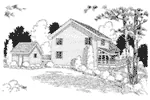 Waterfront House Plan Rear Elevation - Grove Park A-Frame Home 038D-0002 - Search House Plans and More