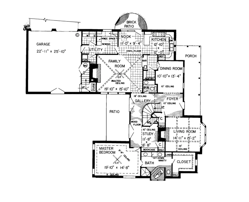 Farmhouse Plan First Floor - Hawthorne Pass Farmhouse 038D-0005 - Search House Plans and More