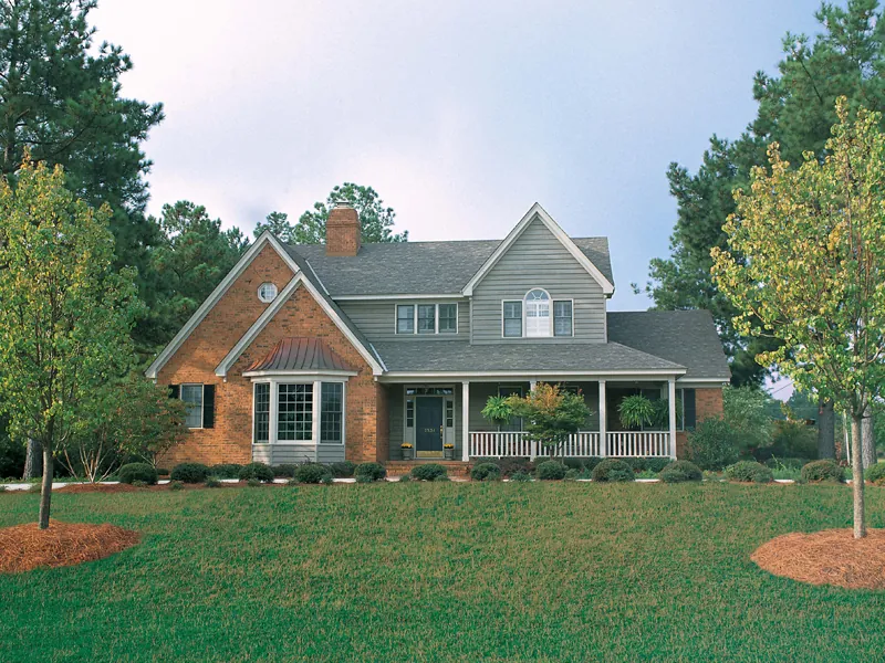 Traditional Country Home With Front Covered Porch