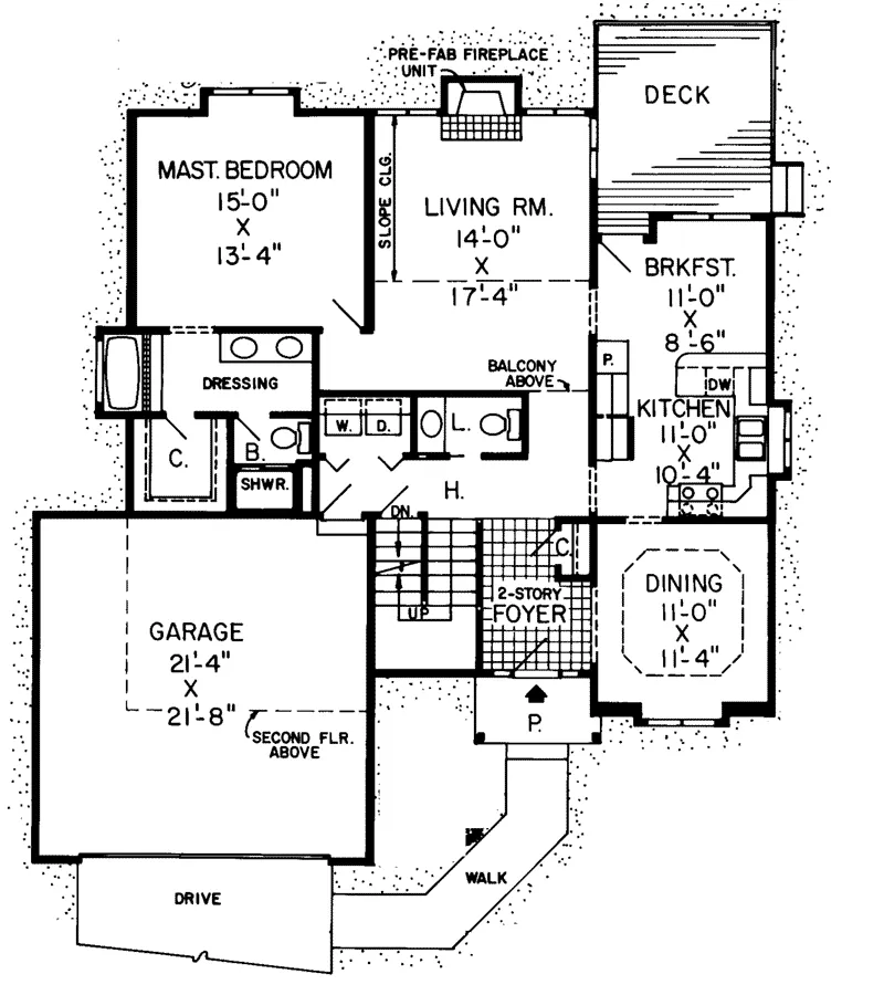 Traditional House Plan First Floor - Biloxi Traditional Home 038D-0010 - Search House Plans and More