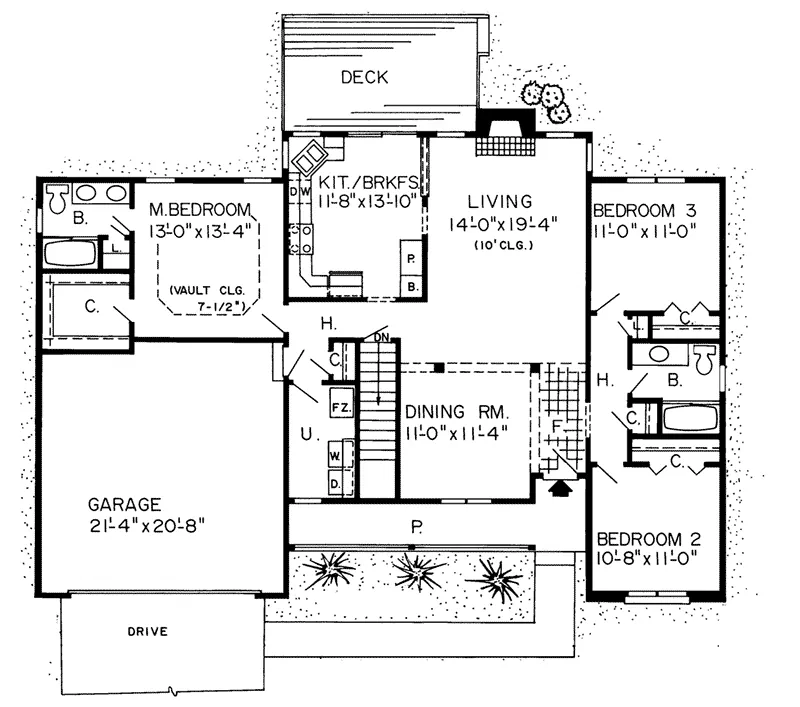 Traditional House Plan First Floor - Doxies Creek Ranch Home 038D-0012 - Search House Plans and More