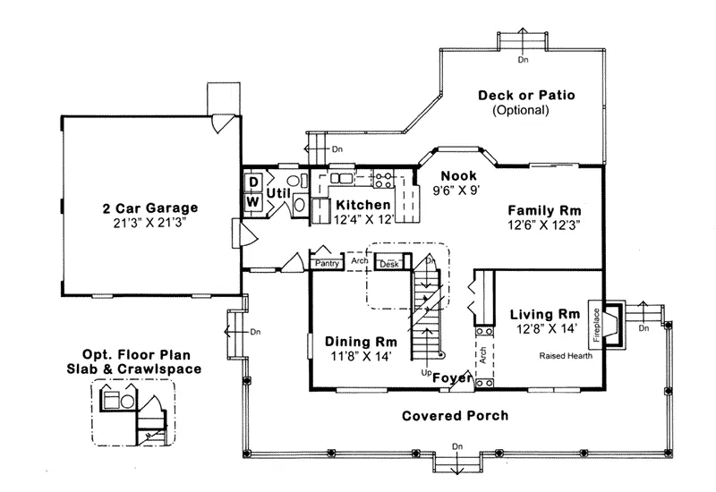 Country Home Plan First Floor 038D-0023