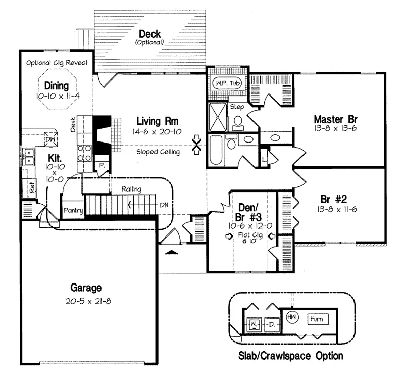 Tudor House Plan First Floor - Vantage Ranch Home 038D-0052 - Shop House Plans and More