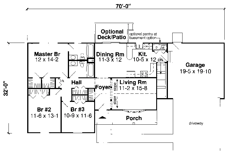 Country House Plan First Floor - Danbury Falls Ranch Home 038D-0057 - Search House Plans and More
