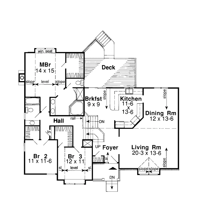 Traditional House Plan First Floor - Oxborough Craftsman Home 038D-0068 - Shop House Plans and More