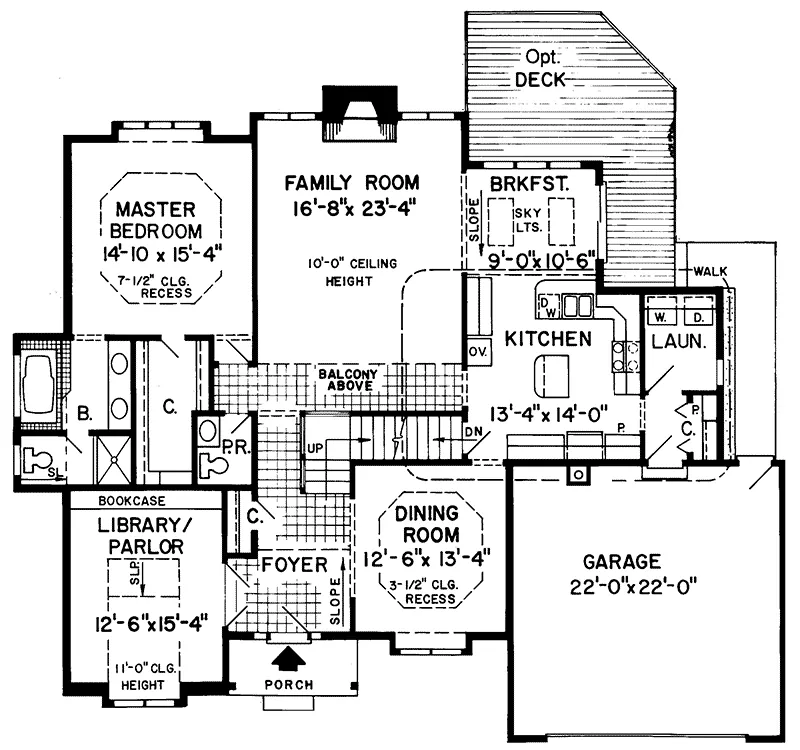 Traditional House Plan First Floor - Gibson Hill Traditional Home 038D-0082 - Search House Plans and More