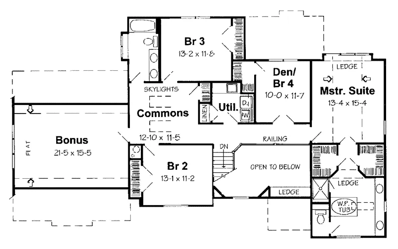Sunbelt House Plan Second Floor - Ophelia European Home 038D-0087 - Shop House Plans and More