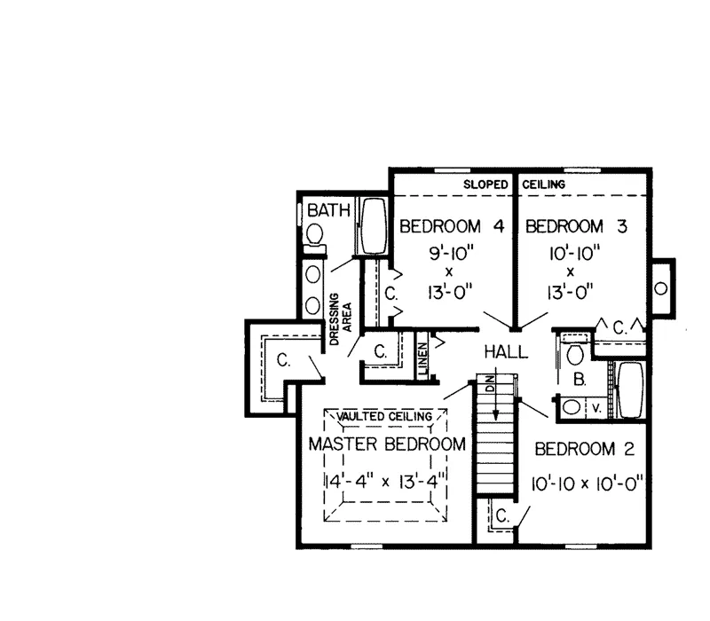 Country House Plan Second Floor - Laura Hill Country Home 038D-0089 - Shop House Plans and More