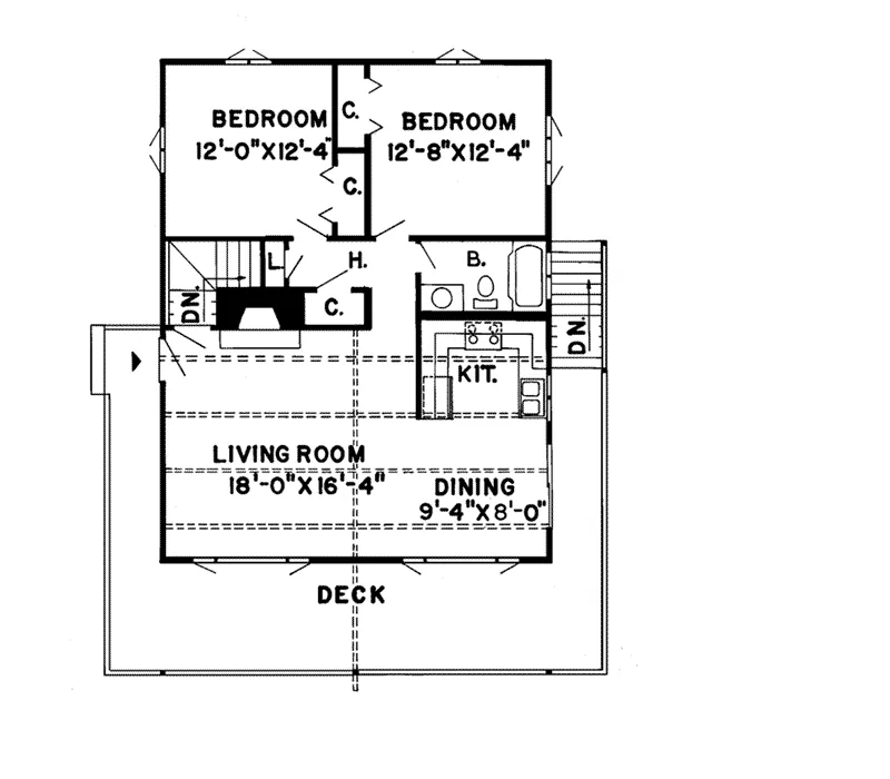 Mountain House Plan First Floor - Rainey Lake Waterfront Home 038D-0112 - Shop House Plans and More