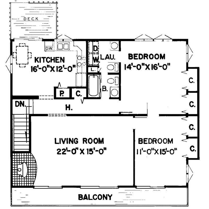 Waterfront House Plan First Floor - Mountaintop Rustic Home 038D-0121 - Shop House Plans and More