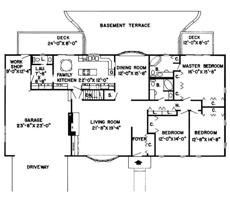 Ranch House Plan First Floor - Tiffany Hill Ranch Home 038D-0125 - Shop House Plans and More
