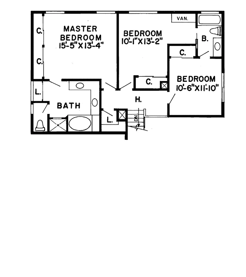 Southern House Plan Second Floor - Natoli Country Home 038D-0173 - Shop House Plans and More