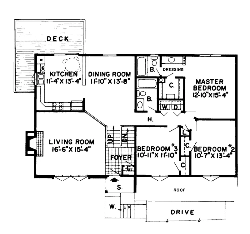 Traditional House Plan First Floor - Meredith Point Modern Home 038D-0195 - Shop House Plans and More