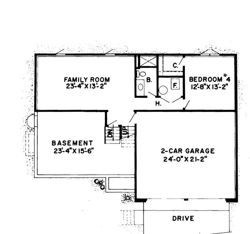 Traditional House Plan Lower Level Floor - Meredith Point Modern Home 038D-0195 - Shop House Plans and More