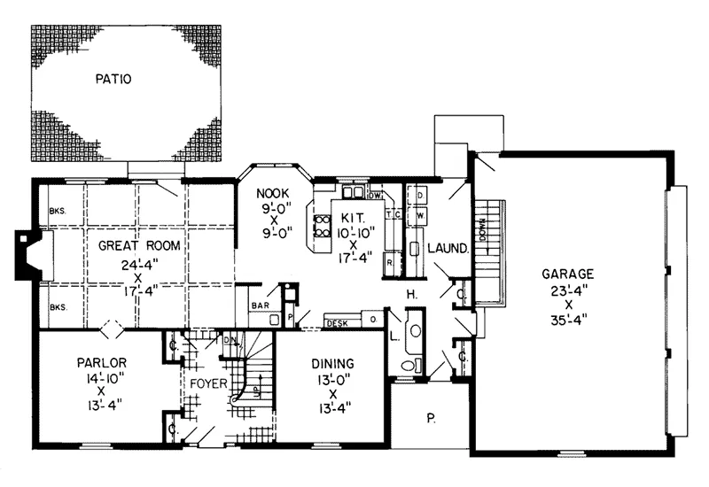Luxury House Plan First Floor - Clara Dean Cape Cod Home 038D-0202 - Search House Plans and More