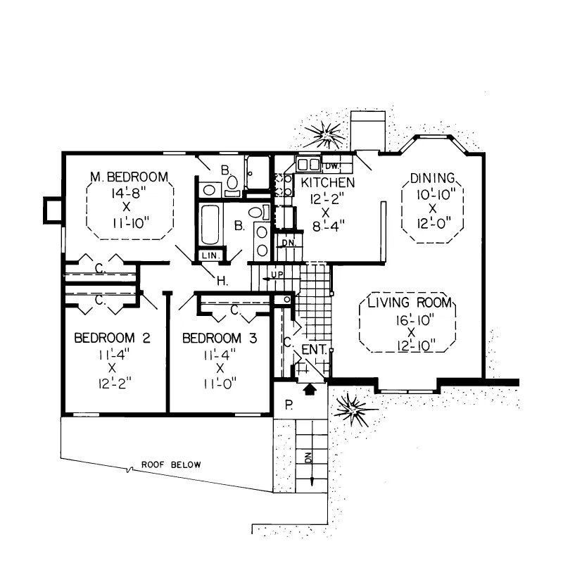 Southern House Plan First Floor - Gossamere Tudor Style Home 038D-0211 - Search House Plans and More