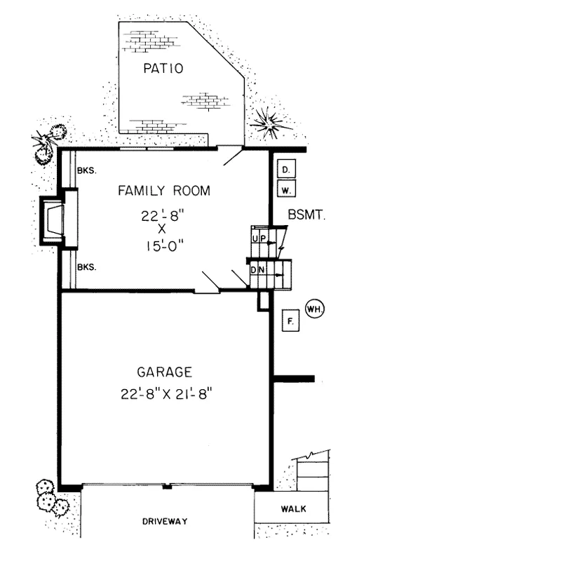 Country House Plan Lower Level Floor - Gossamere Tudor Style Home 038D-0211 - Search House Plans and More