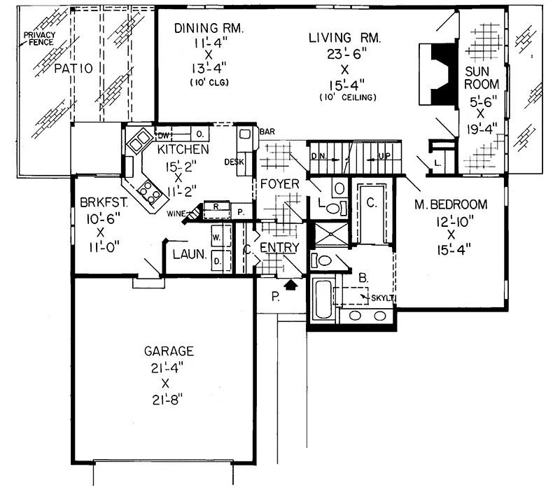 Rustic House Plan First Floor - Taussig Contemporary Home 038D-0213 - Shop House Plans and More
