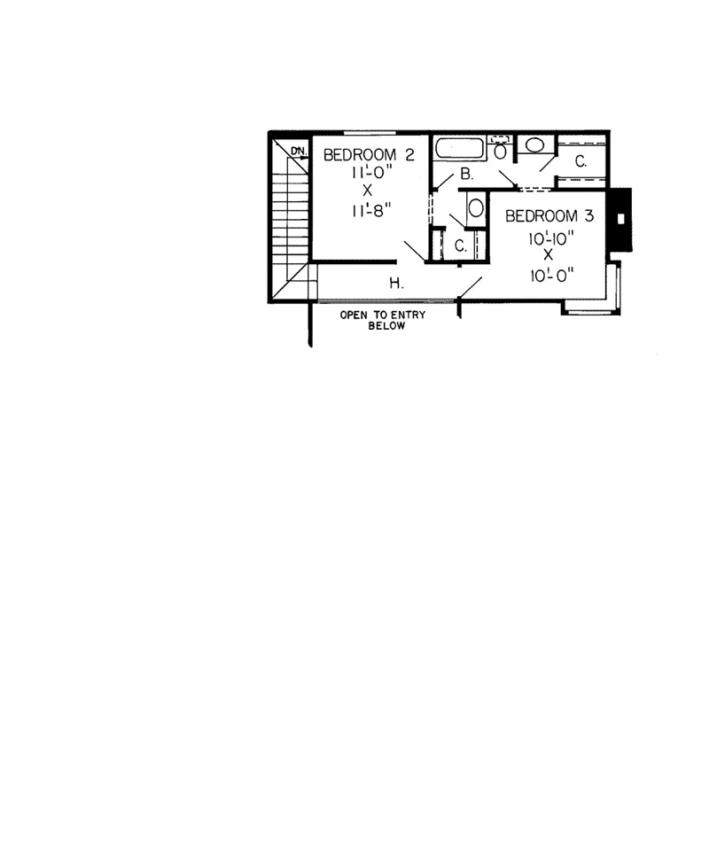 Tudor House Plan Second Floor - Parmelee Tudor Style Home 038D-0221 - Shop House Plans and More