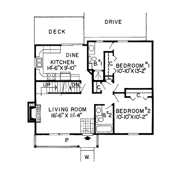 Country House Plan First Floor - Ellis Point Cozy Cottage Home 038D-0226 - Search House Plans and More